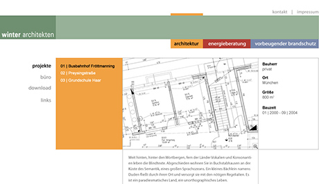 Website für einen Architekten