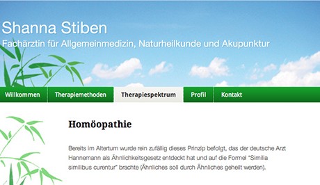 Website für eine Naturheilpraxis