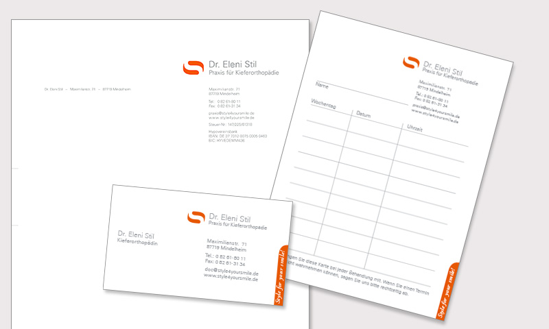 Logo-Design und Geschäftsausstattung für Kieferorthopädische Praxis