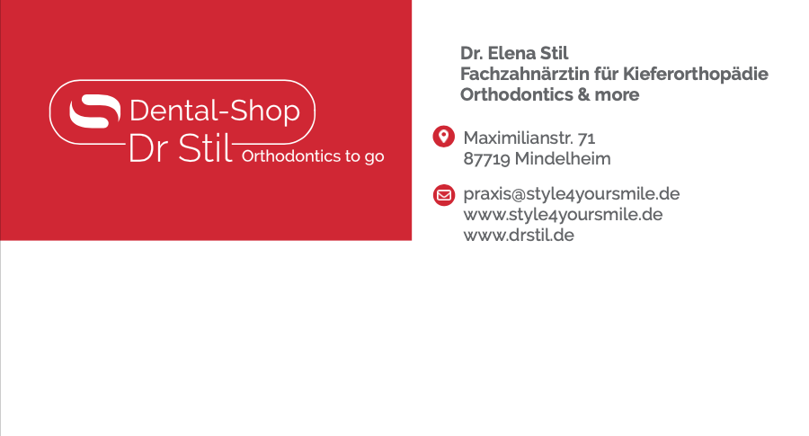 Logo-Design, Geschäftsausstattung und Flyer-Design für die kieferorthopädische Praxis Dr. Stil in Mindelheim