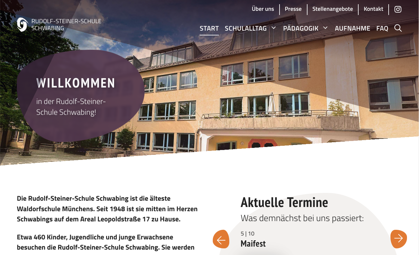 Website für die Rudolf-Steiner-Schule Schwabing in München