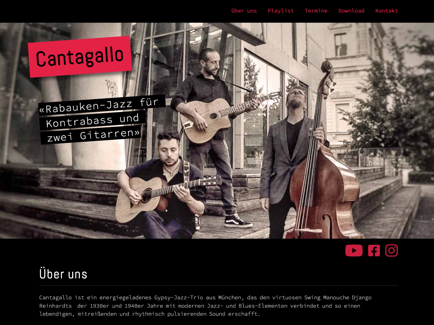 Website für das Jazz-Trio CANTAGALLO