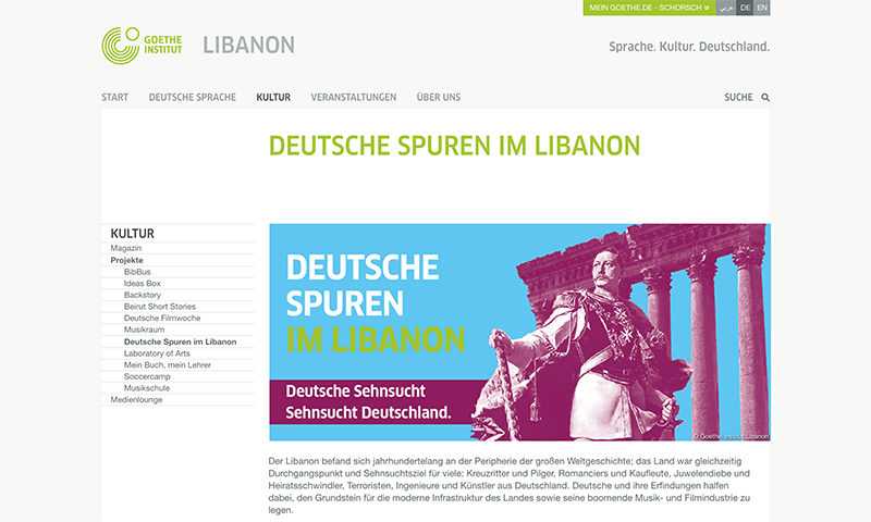 Website für das Goethe-Institut