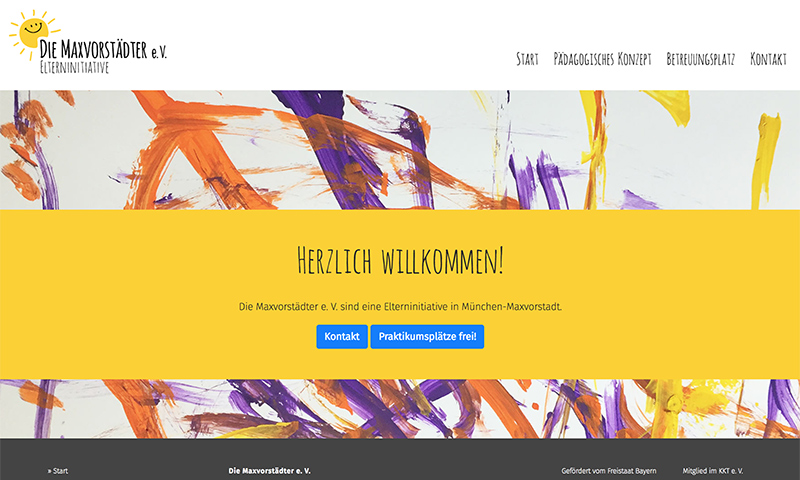 Website für eine Kindertagesstätte