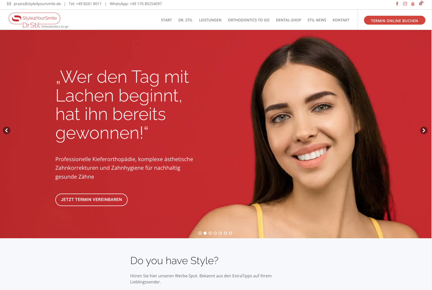 Website für die kieferorthopädische Praxis Dr. Stil in Mindelheim