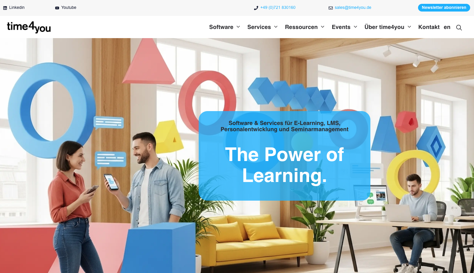 Website für das Unternehmen time4you GmbH Karlsruhe